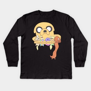 Adventure Time - Jake with Pups Kids Long Sleeve T-Shirt